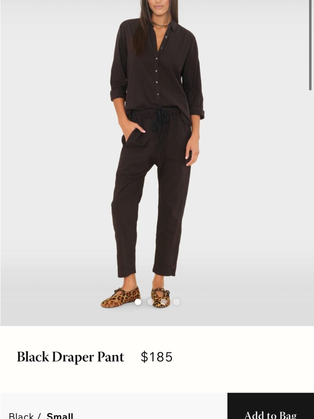 XiRENA Draper Black pants size large cotton lightweight